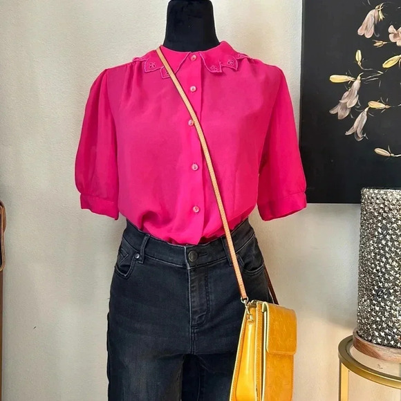 Hot pink button up - Picture 1 of 5